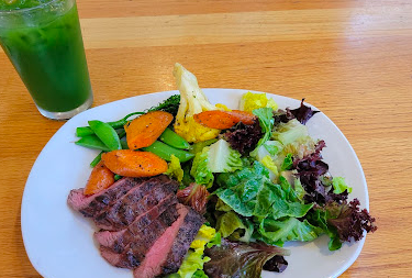 Tender Greens signature dishes Grilled Steak Plate
Pacific Bowl with Katsu Chicken
Grilled Salmon Steak